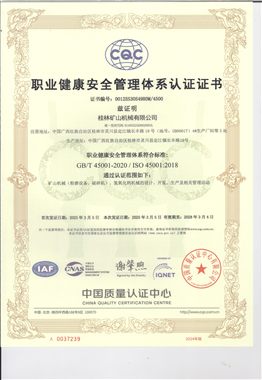 ISO 45001 Occupational Health Certificate